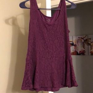 Purple lace tank